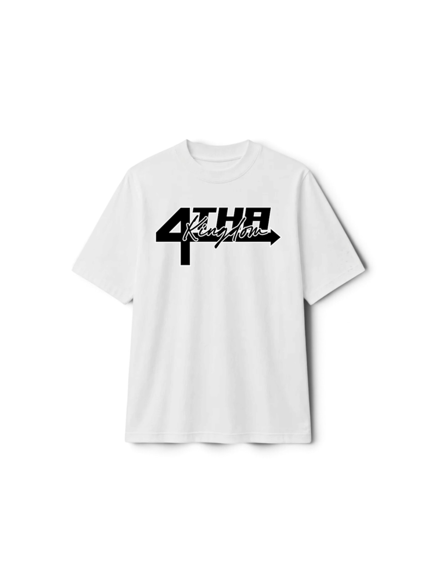 White 4 Tha Kingdom tee with black logo
