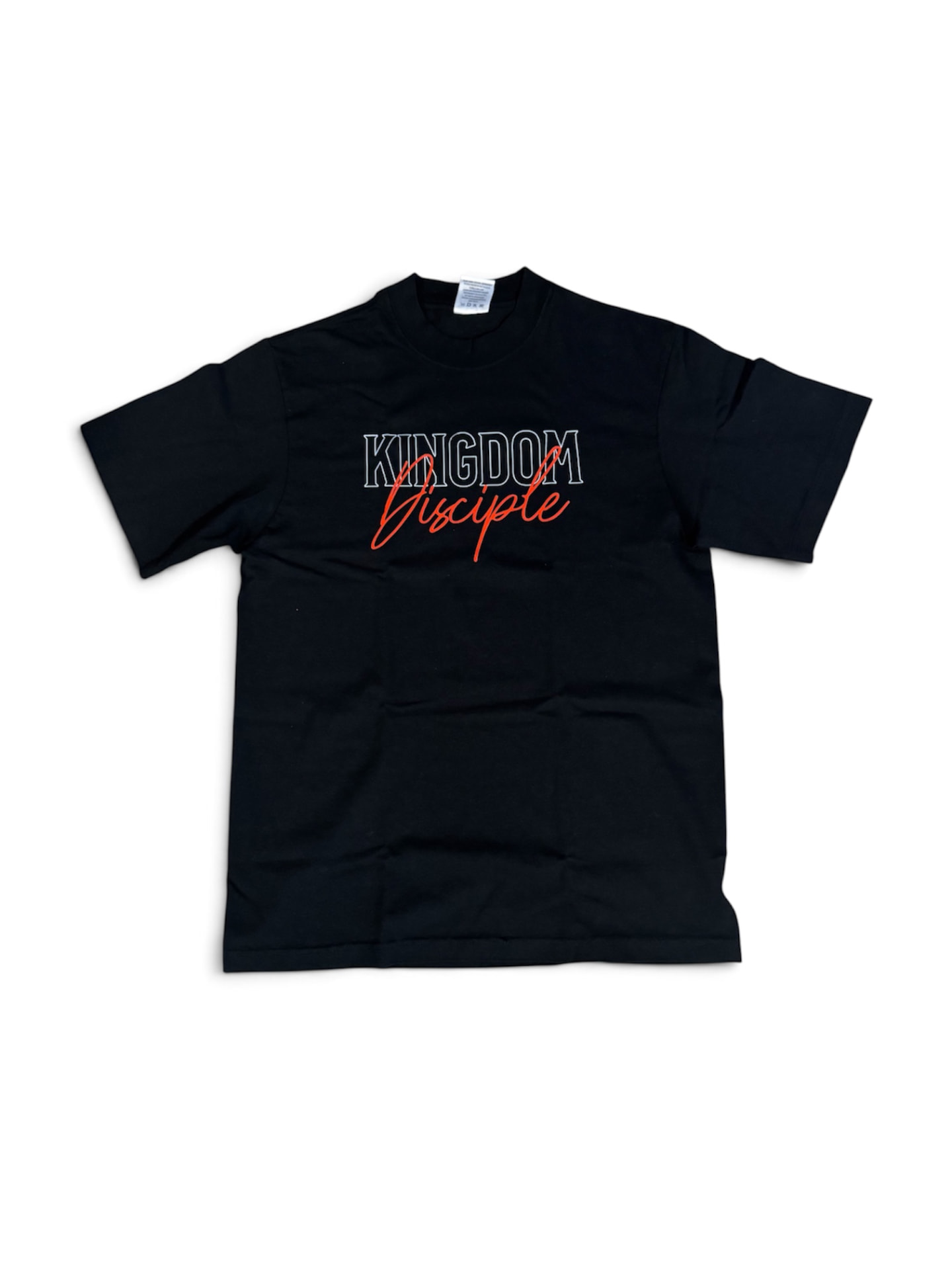 Black Kingdom Disciple tee with red script lettering